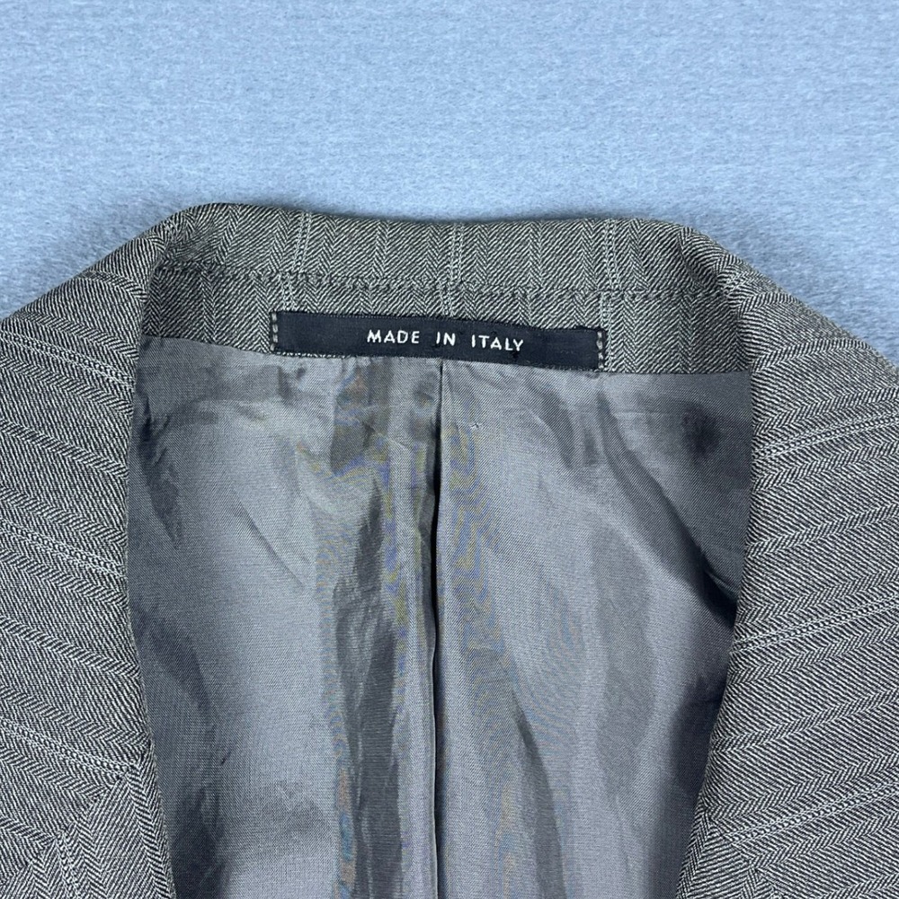 Armani Collezioni Mens Grey Pinstripe Herringbone Blazer Made in Italy Size 40R - Picture 7 of 16